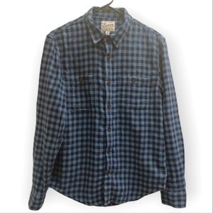 Lucky Brand Shirt Long Sleeve Men Plaid Blue Size M